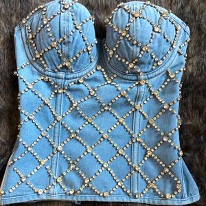 Sexy Rhinestone DenimCorset 💎